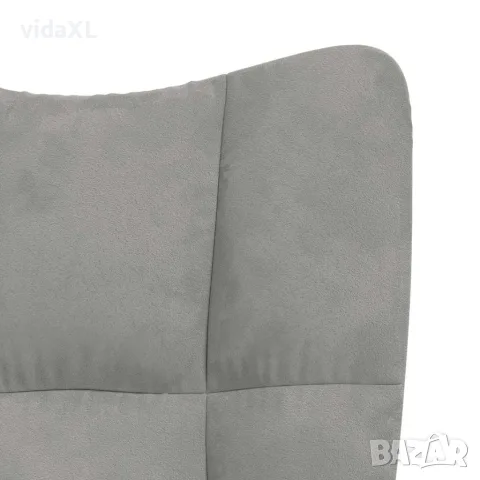 vidaXL Релакс стол, светлосив, кадифе, снимка 6 - Дивани и мека мебел - 56146853