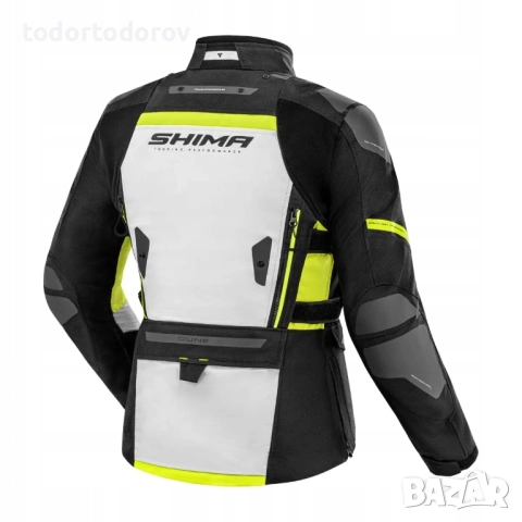 Мъжко текстилно мото яке SHIMA DUNE Fluo/White,протектори,вентилация, снимка 5 - Аксесоари и консумативи - 51515483