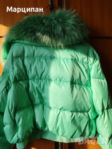 Дамско късо яке с яка от естествена лисица, снимка 6 - Якета - 53093479