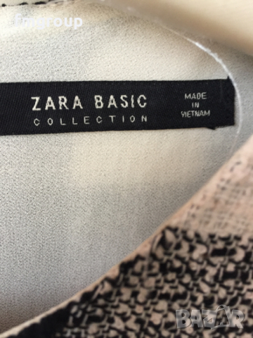 Дамска блуза ЗАРА ZARA чертно и бяло букле, снимка 4 - Тениски - 36141428