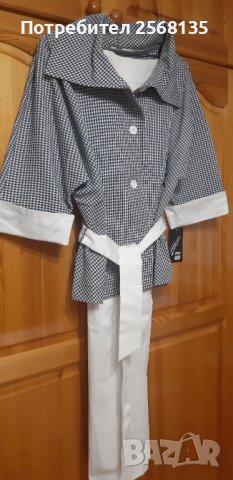 Разкошно Костюмче на "БОРДО"десен „пипит“-САКО/БЛЕЙЗЕР+ПАНТАЛОН!НОВ с Етикет!, снимка 8 - Костюми - 41974625