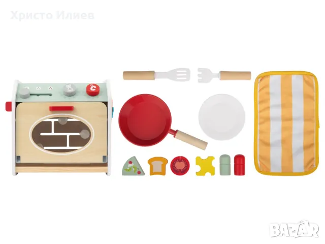 Детска Дървена кухня Кубче с активности игри Финна моторика с аксесоари, снимка 7 - Образователни игри - 47943084