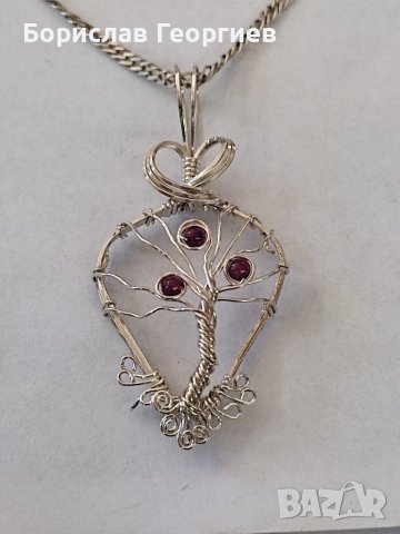 Сребърна верижка с висулка 925, снимка 4 - Колиета, медальони, синджири - 41882067