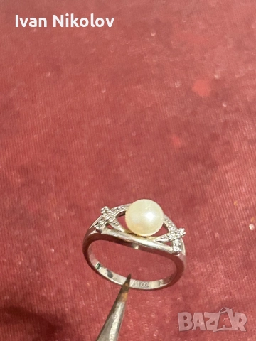 Дамски сребърен марко пръстен с естествена перла Maty