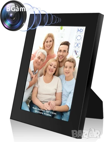 НОВА, ТЕСТВАНА скрита камера във фоторамка Nisanmoon HD 1080P, откриване на движение, цикличен запис, снимка 1