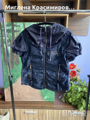Дънково яке с къс ръкав , снимка 3 - Якета - 33556189