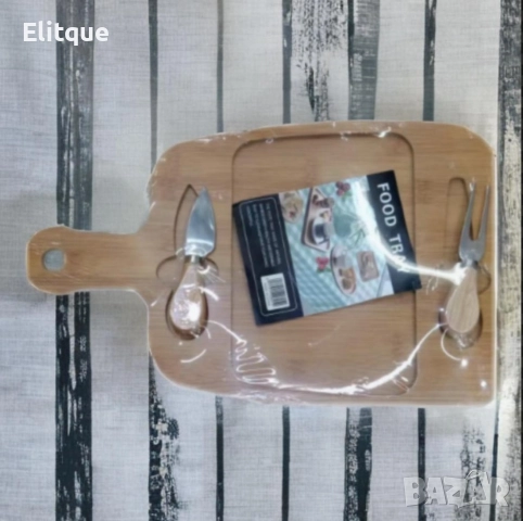 Дъска за пица с 2 прибора 29.5 x 19.5 x 1.5 см, снимка 3 - Други стоки за дома - 52853558