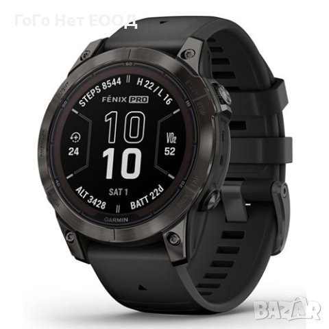 Garmin fenix 7X Pro – Sapphire Solar Edition - Carbon Grey DLC Titanium с Black каишка