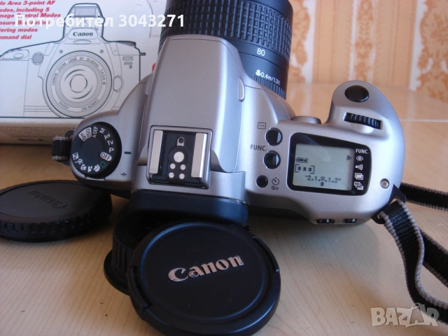 Филмов фотоапарат Canon EOS 3000N "в отлично състояние" с оригинална опаковка, снимка 4 - Фотоапарати - 53766008