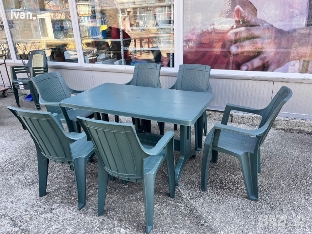 Градински комплект маса със столове 6бр ратан, снимка 3 - Градински мебели, декорация  - 44929171