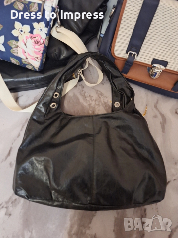 Дамска чанта син лак и друга черна, снимка 5 - Чанти - 52126751