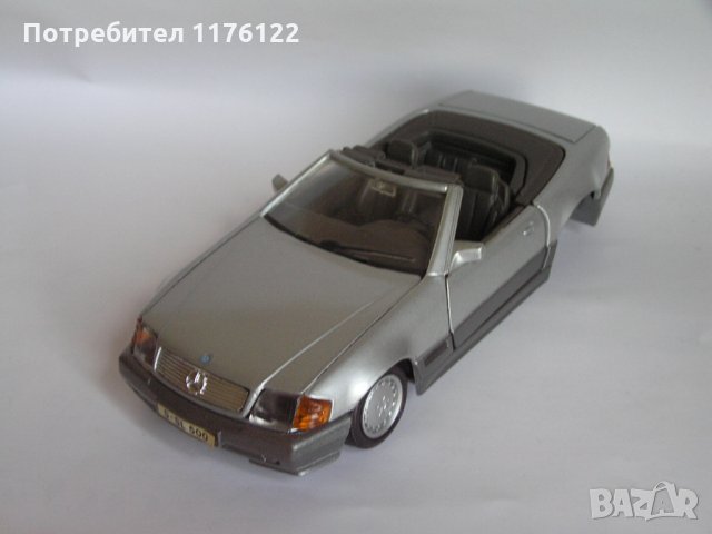 1/24 Maisto '89 Mercedes Benz 500 SL Roadster Cabrio Маисто Мерцедес Бенц 500 СЛ, снимка 3 - Коли, камиони, мотори, писти - 35841584