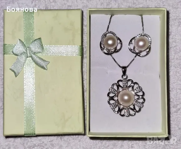 Комплект от естествени перли и сребро , снимка 9 - Бижутерийни комплекти - 35809328