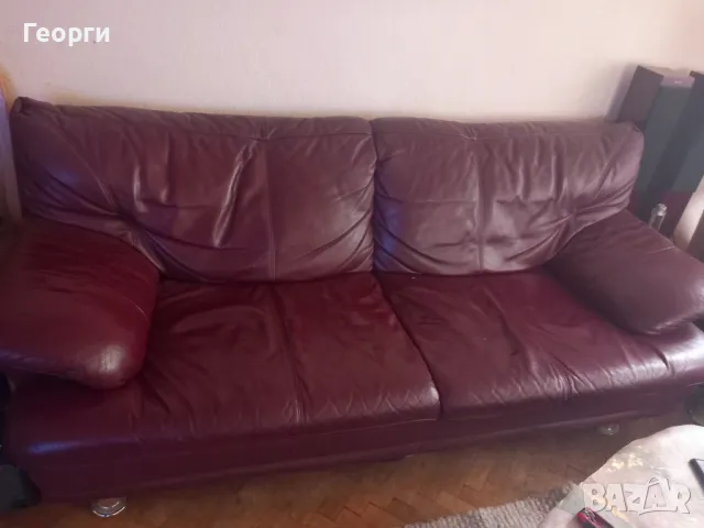 Кожени дивани тройка и двойка , снимка 3 - Дивани и мека мебел - 49641788