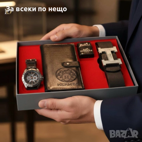 Hermes Мъжки Подаръчен Комплект Хермес - Налични Различни Цветове Код SK154, снимка 2 - Подаръци за мъже - 52518265