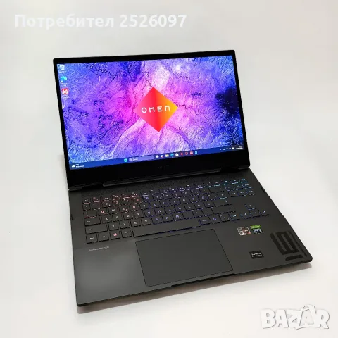 HP Omen 16/144Hz/Ryzen 7 6800H/RTX 3070 Ti/16GB DDR5/512GB NVMe/RGB, снимка 2 - Лаптопи за игри - 56018418