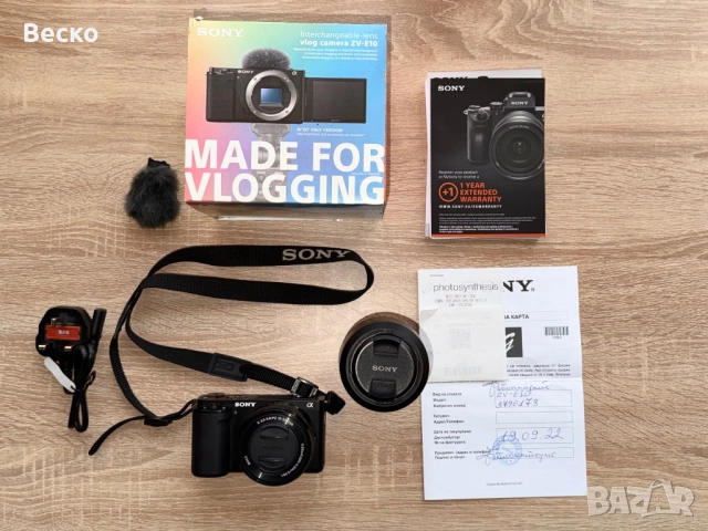  Фотоапарат Sony ZV-E10 + обективи 16-50mm и 55-210mm