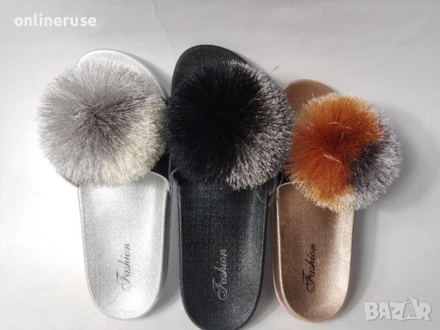 Дамски чехли помпони , снимка 1