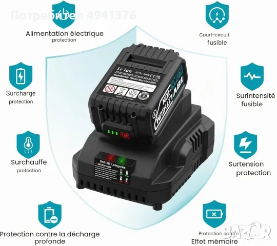 КОМПЛЕКТ БАТЕРИЯ 18V 5.0Ah за BOSCH с ЗАРЯДНО УСТРОЙСТВО, снимка 2 - Други инструменти - 56122325