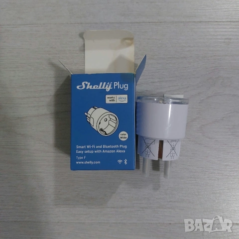 Смарт контакт Shelly AZ Plug (B2445) – Wi-Fi & Bluetooth, 12A/2500W, Енергомер, снимка 2 - Друга електроника - 53858173