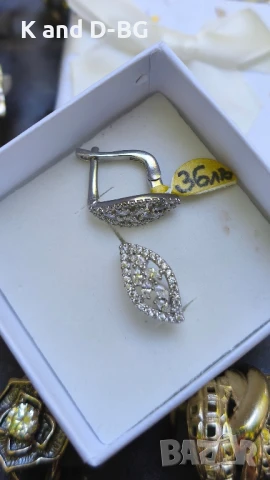 Обици. Сребро 925 с циркови., снимка 2 - Колиета, медальони, синджири - 50570258