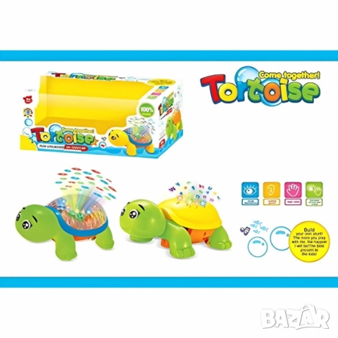 Щастлива костенурка – Детска интерактивна играчка с 3D светлини, музика и проекция, снимка 5 - Музикални играчки - 52563506