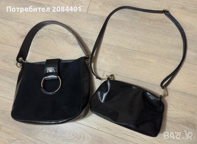 Дамска чанта естествен велур и лак на SaraPen 2 в 1, снимка 2 - Чанти - 44223355