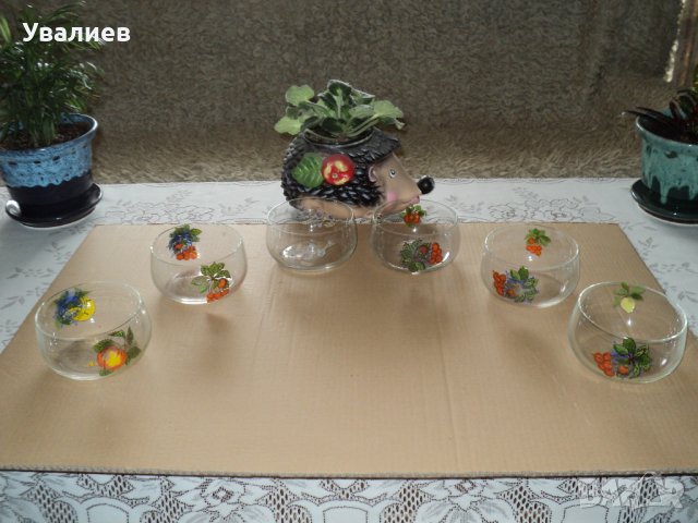 Чаши от стъкло - Стъклена захарница - Бонбонера , снимка 3 - Сервизи - 21801185