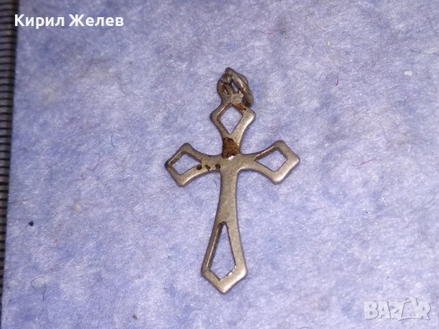 СТАРО ПОСРЕБРЕНО СТОМАНЕНО АЖУРНО РЕТРО КРЪСТЧЕ РЪЧНА ИЗРАБОТКА 38224, снимка 8 - Антикварни и старинни предмети - 40938737