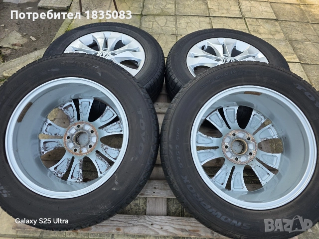 Лети джанти 17ки 5х114.3 Honda + зимни гуми 225/65/17 Toyo, снимка 10 - Гуми и джанти - 53712723