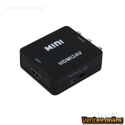 HDMI към RCA/AV 3 чинча адаптер FULL HD чинчове конвертор + Гаранция, снимка 8 - Кабели и адаптери - 40979449