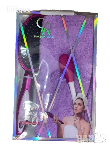 Комплект за красота четка за коса, гъба, кърпа за коса + четка за баня, снимка 10 - Други - 52895656