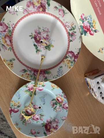 Чиния на две нива и декоративна ютия, снимка 2 - Декорация за дома - 53195437