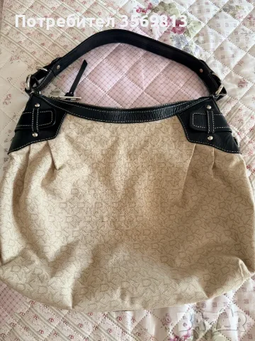ОРИГИНАЛ DKNY, DONNA KARAN NEW YORK, УНИКАЛНА ГОЛЯМА МЕКА ЧАНТА, текстил и 100% естествена кожа, снимка 5 - Чанти - 55729546