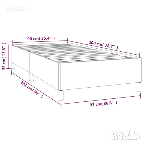 vidaXL Рамка за легло без матрак, таупе, 90x200 см, плат, снимка 9 - Спални и легла - 56147213