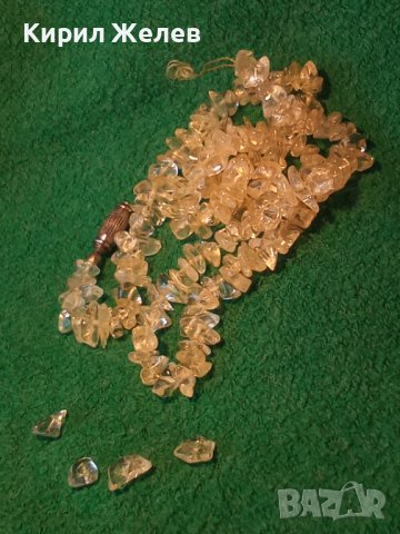 СТАРО СКЪПОЦЕННО ИСКРЯЩО РЕТРО АРТ КОЛИЕ НАТУРАЛЕН ПЛАНИНСКИ КРИСТАЛ РЪЧНО НИЗАН НАКИТ 34637, снимка 4 - Антикварни и старинни предмети - 39201584