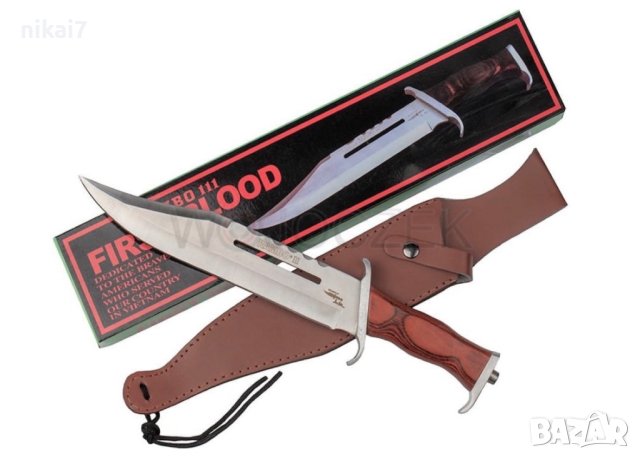 ловен нож тактически огромен лазерно заточен RAMBO III за оцеляване, снимка 2 - Ножове - 42076698