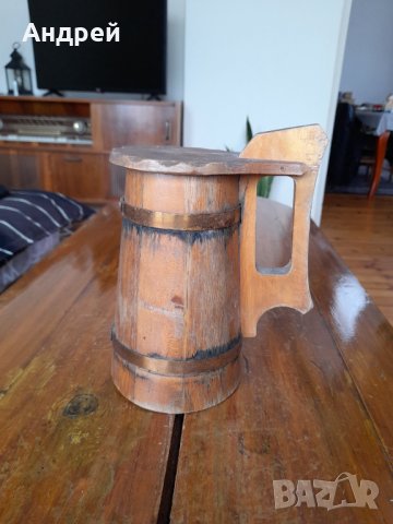 Стара дървена халба,чаша