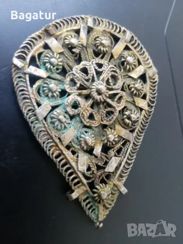 Възрожденски накит филигран,позлата,сачан,челник,гранулация , снимка 6 - Антикварни и старинни предмети - 50071667