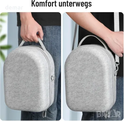 Твърд калъф Teeam за Quest 2, Калъф за съхранение за Quest 2 с каишка за ръка (сив), снимка 7 - Друга електроника - 49114406