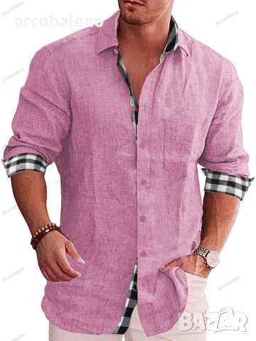 Мъжка карирана риза с дълъг ръкав. Големи размери, 10цвята, снимка 9 - Ризи - 41243720