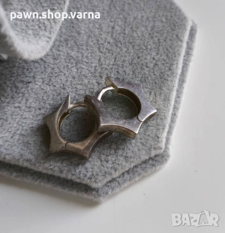 Сребърни обеци с печат 925, снимка 6 - Обеци - 50960923