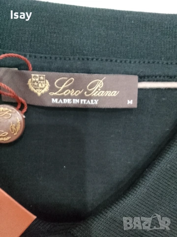 Мъжка тениска ЛОРО ПИАНА в черен цвят , снимка 4 - Тениски - 53838865