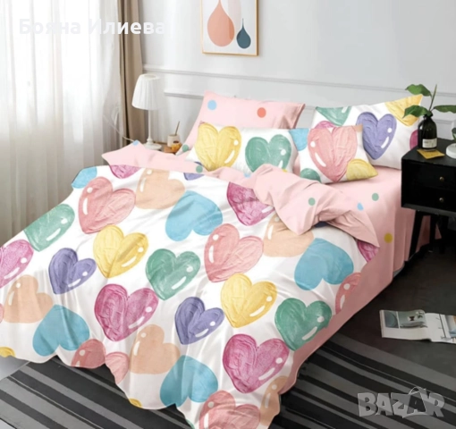 Луксозни двулицеви спални комплекти 6 части , снимка 2 - Спално бельо - 51566899