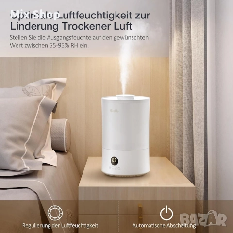 Овлажнител Grelife, Бял, 4L, 30w, 4 скорости, снимка 5 - Друга електроника - 52164779