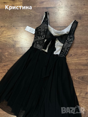 Черна рокля с бежово , снимка 2 - Рокли - 44586338