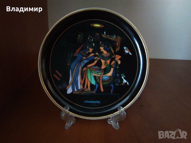 Сувенирни чинийки 2 броя с изображения от древен Египет, снимка 3 - Декорация за дома - 41816295