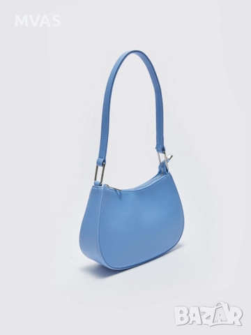 Нова дамска чанта за рамо багета светло синя, снимка 3 - Чанти - 49745099