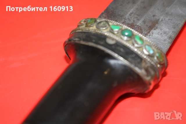 Османска кама Ханджар сребърна кания със златни орнаменти., снимка 13 - Антикварни и старинни предмети - 51485940