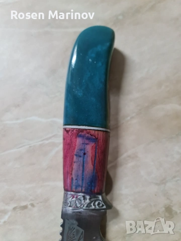 Изработен от високо качествена руска стомана 65×13 закален на 56/58 HRC  гравиран в нашата  работилн, снимка 13 - Ножове - 53174849